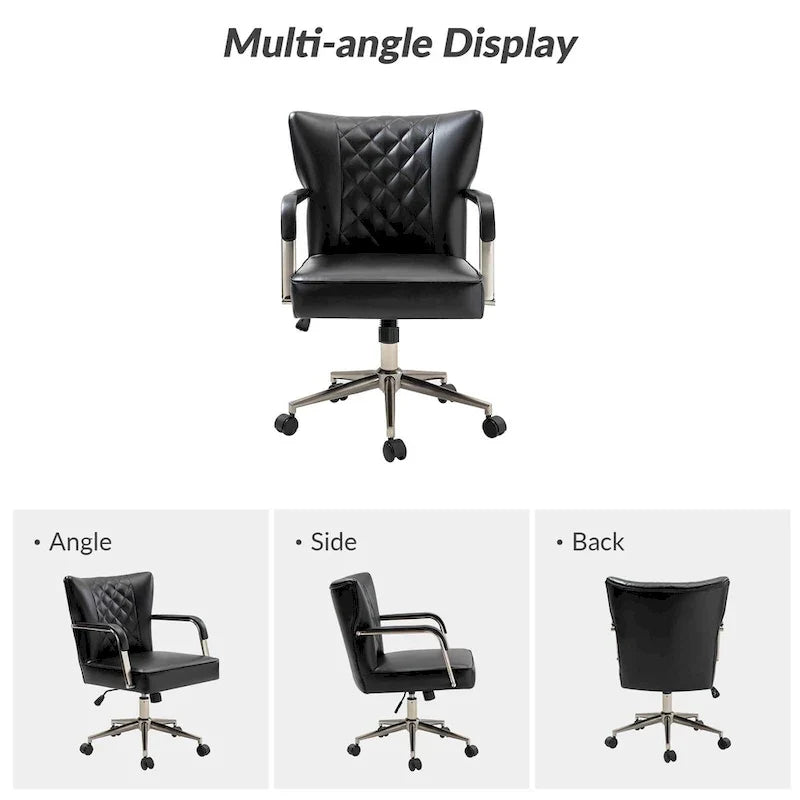 Chaise de bureau pivotante Felice à hauteur réglable et capitonnage en losanges par HULALA HOME