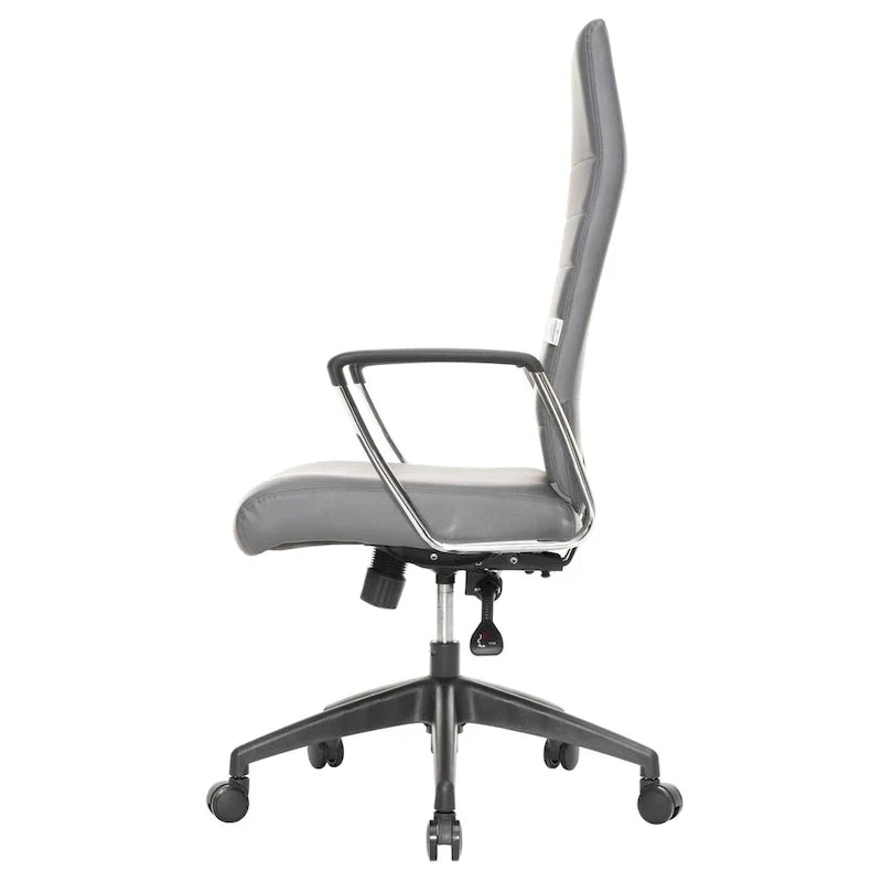 Chaise de bureau de conférence LeisureMod Hilton moderne à dossier haut en cuir