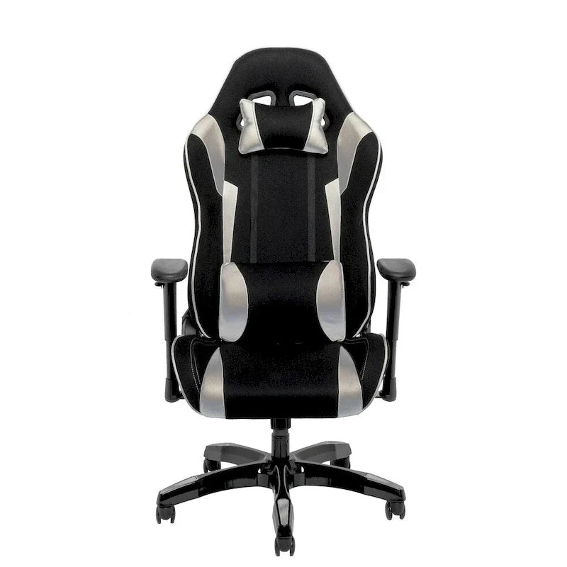 Chaise de jeu ergonomique à dossier haut Porch & Den Banton en cuir reconstitué, tissu et maille