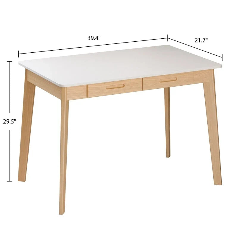 Bureau classique de 39,4 po de large, bureau d'écriture avec tiroirs