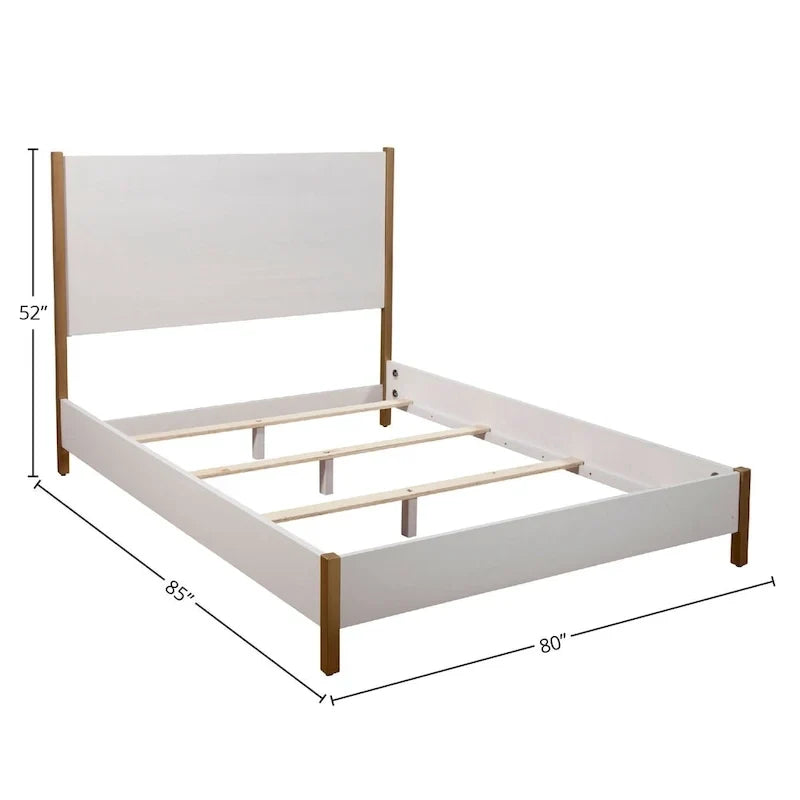 Lit Madelyn en bois avec panneau, de marque Alpine Furniture, en blanc