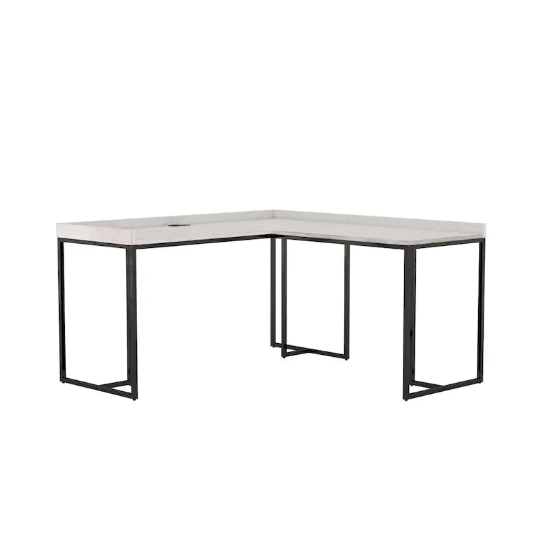 Bureau d'ordinateur en L en métal de 59 pouces Magnus Industrial avec USB par Furniture of America