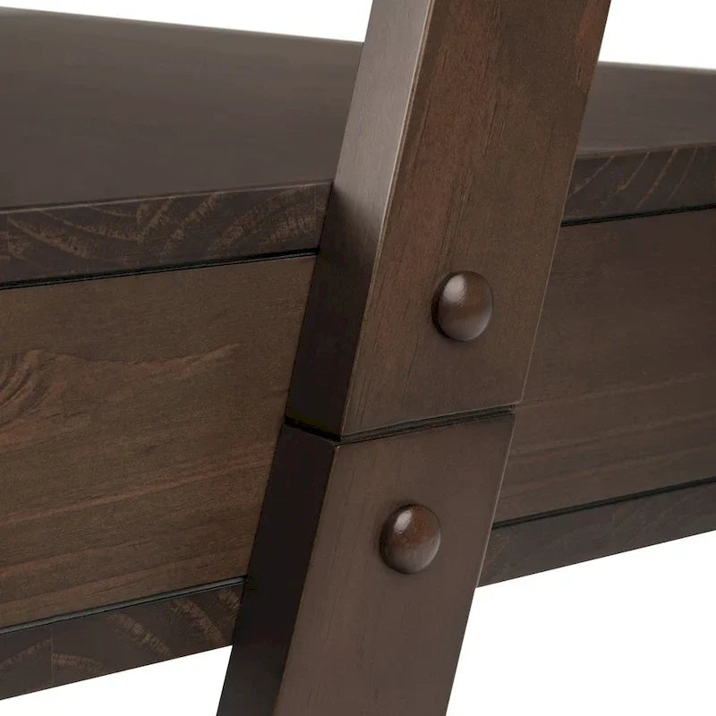 WYNDENHALL Darren Bureau mural contemporain en bois massif de 91 cm de large, couleur noyer chaud