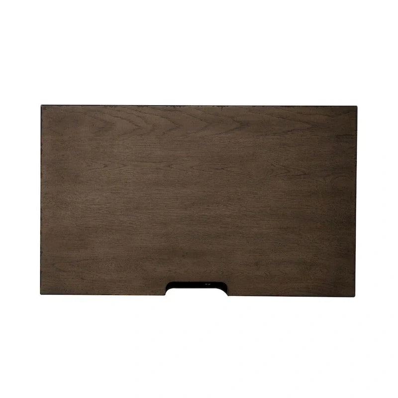 Table de chevet rustique Americana Farmhouse avec 2 tiroirs et station de charge, couleur taupe poudré