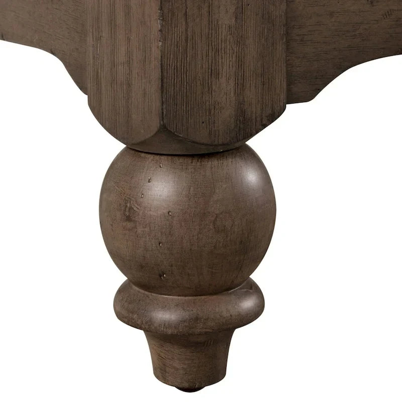 Table de chevet rustique Americana Farmhouse avec 2 tiroirs et station de charge, couleur taupe poudré