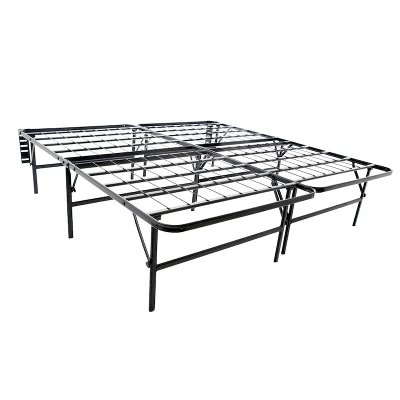 Cadre de lit plateforme grand lit Brookside et sommier tout-en-un, base de lit pliable