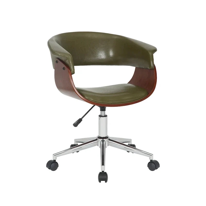 Fauteuil de bureau en similicuir Carson Carrington Sauoarkrokur avec piètement chromé