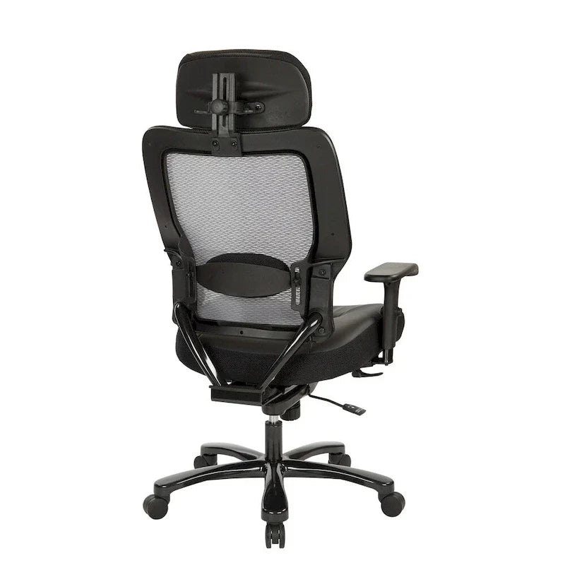 Fauteuil de bureau grande taille en cuir reconstitué noir