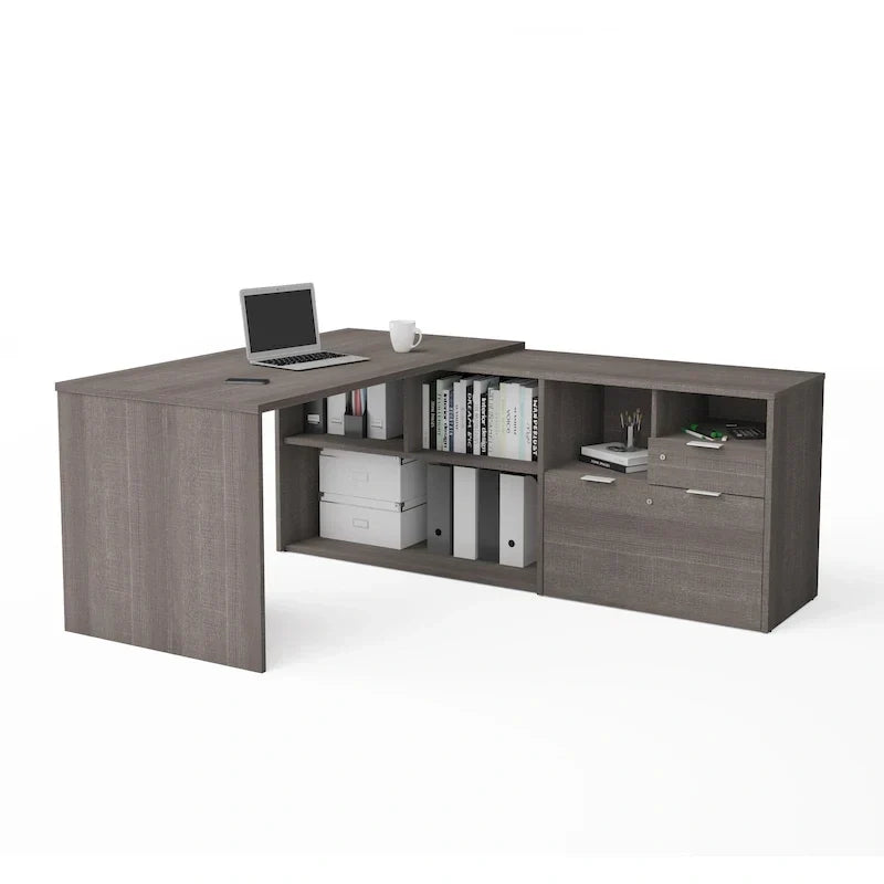 Bureau d'angle Bestar i3 Plus avec 2 tiroirs