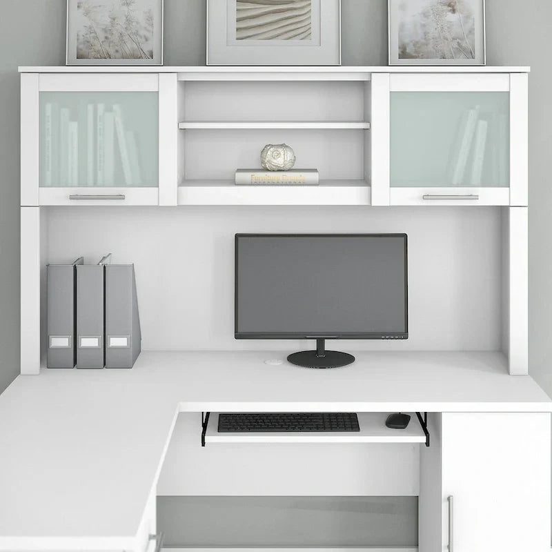 Bush Furniture Somerset Ash Gray Armoire de rangement de 60 po pour bureau en L – 59,09 L x 12,50 P x 35,69 H
