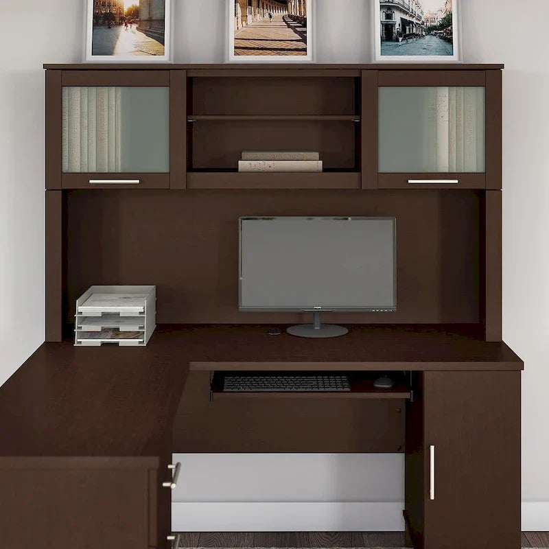 Bush Furniture Somerset Ash Gray Armoire de rangement de 60 po pour bureau en L – 59,09 L x 12,50 P x 35,69 H