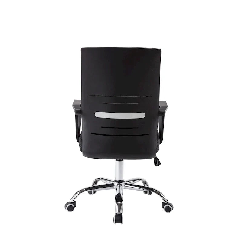 Chaise de bureau ergonomique en maille Balzac Porthos Home avec base à roulettes chromée