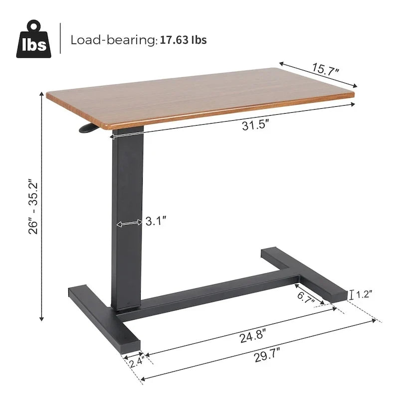 Table d'appoint roulante ajustable pour ordinateur portable à utiliser au-dessus du lit ou du canapé