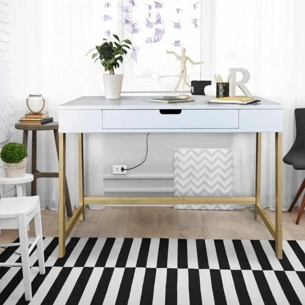 Bureau intelligent néo-rustique avec ports USB