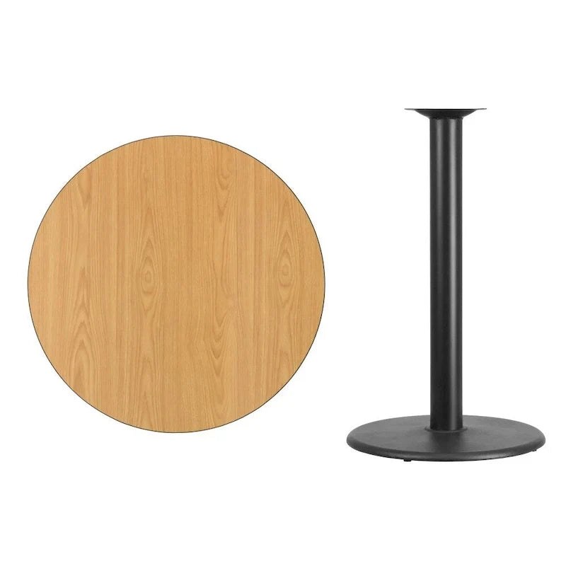 Plateau de table stratifié rond de 36 po avec base de table ronde de hauteur bar de 24 po