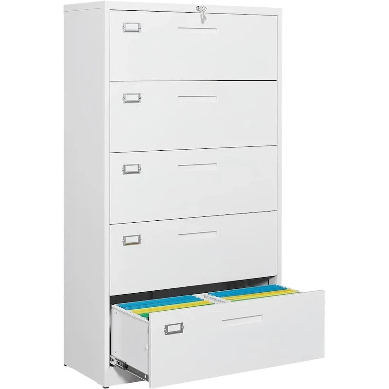 Armoire de classement latérale en acier à 5 tiroirs