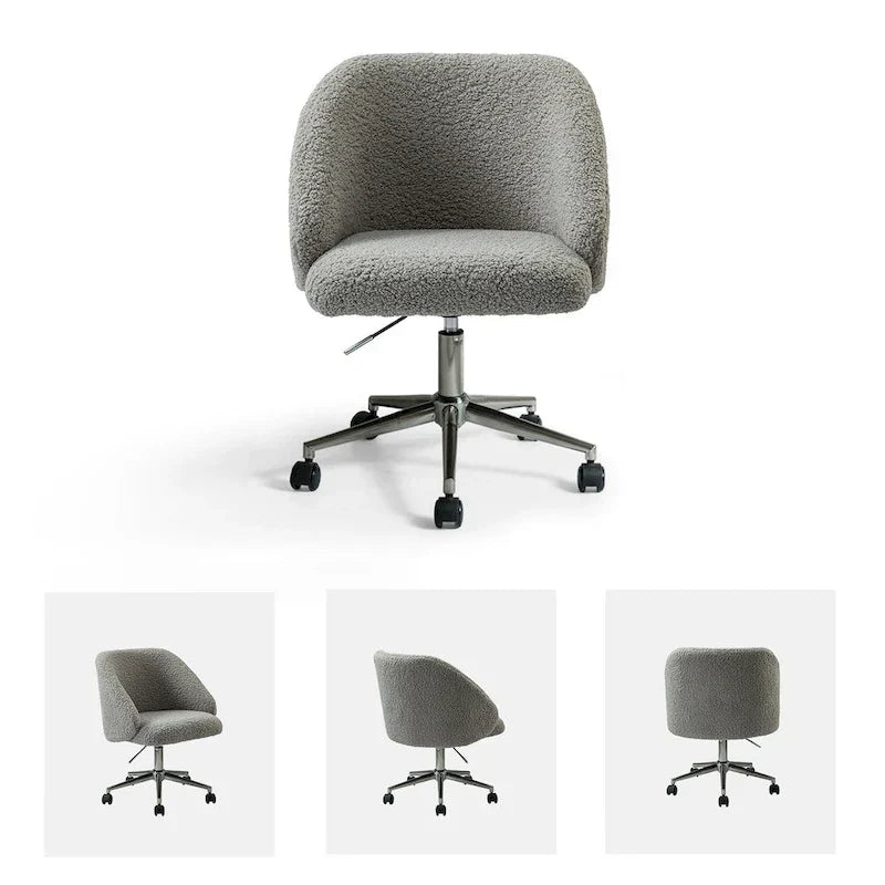 Chaise de bureau pivotante Joah Modern Boucle 360 réglable en hauteur avec roulettes par HULALA HOME - N/A
