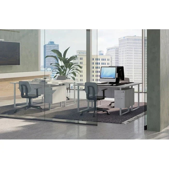 Bureau moderne, bureau d'ordinateur, poste de travail avec tiroirs de rangement