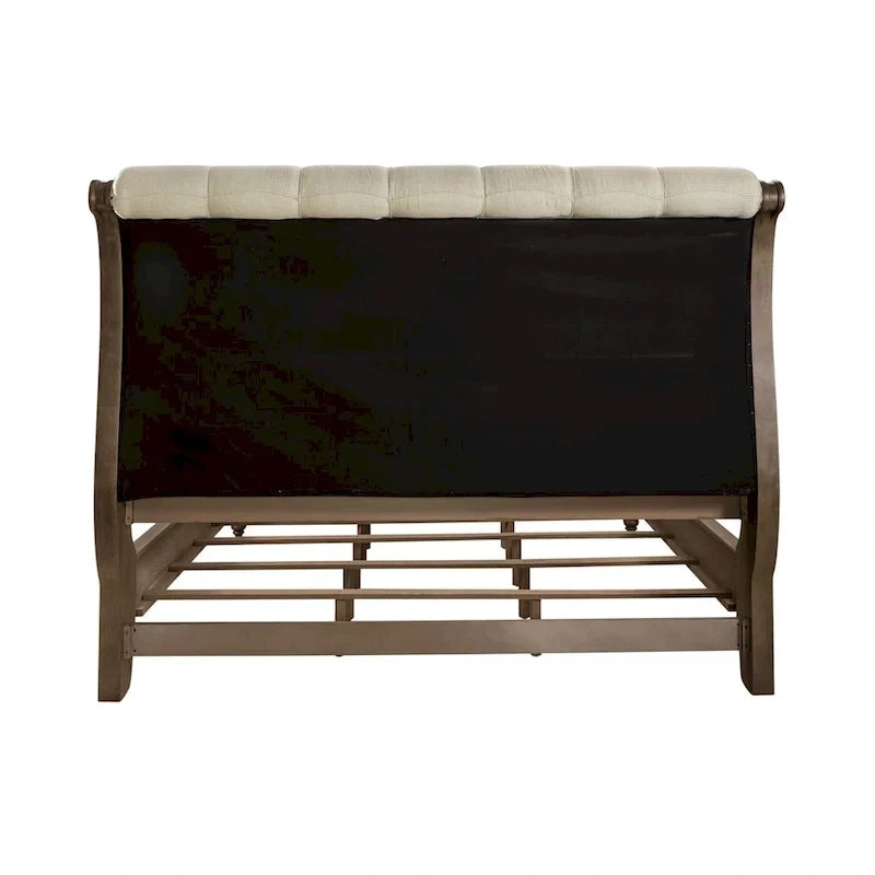 Ensemble de chambre à coucher Americana Farmhouse comprenant un lit traîneau, une commode et un miroir