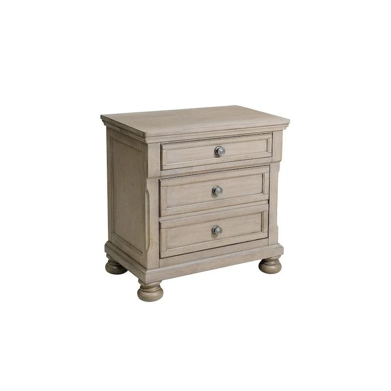 Ensemble de chambre à coucher Donald 3 pièces moderne gris avec lit traîneau de rangement et plateforme