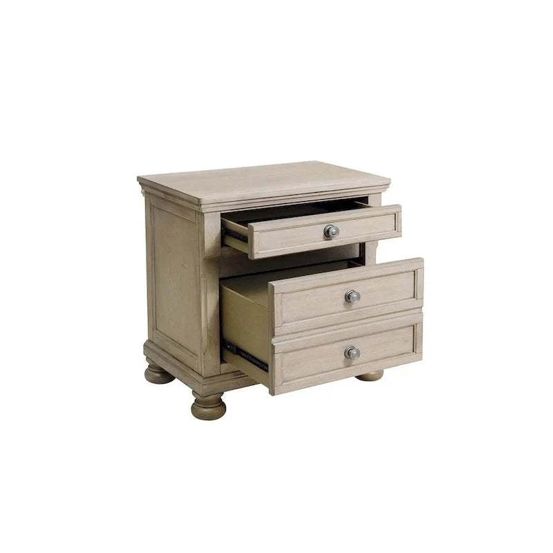 Ensemble de chambre à coucher Donald 3 pièces moderne gris avec lit traîneau de rangement et plateforme