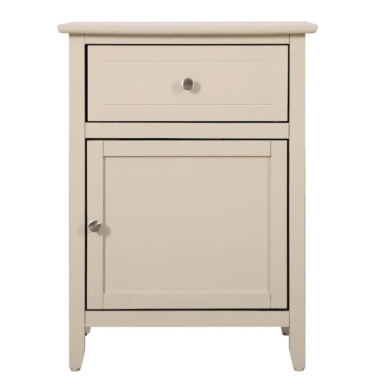 Table de chevet moderne 19 pouces en métal avec tiroir unique et armoire de rangement