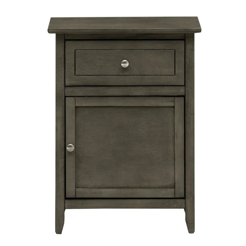Table de chevet moderne 19 pouces en métal avec tiroir unique et armoire de rangement