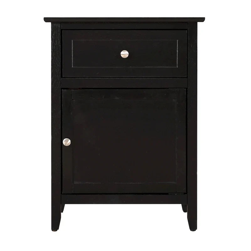 Table de chevet moderne 19 pouces en métal avec tiroir unique et armoire de rangement