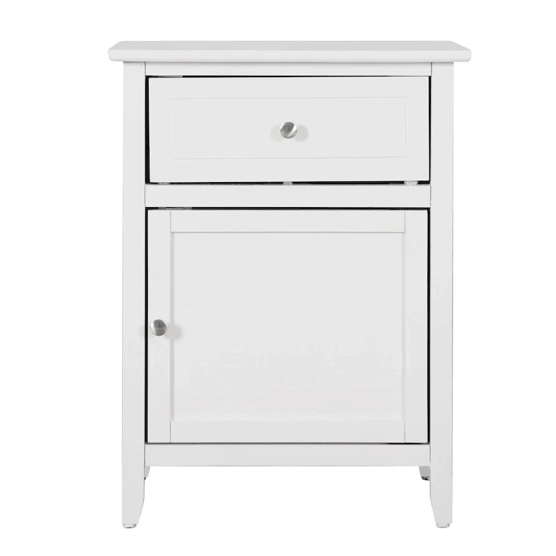 Table de chevet moderne 19 pouces en métal avec tiroir unique et armoire de rangement