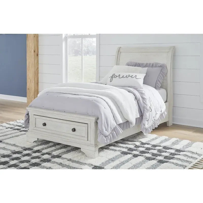 Lit de rangement simple en traîneau Robbinsdale blanc antique Signature Design by Ashley