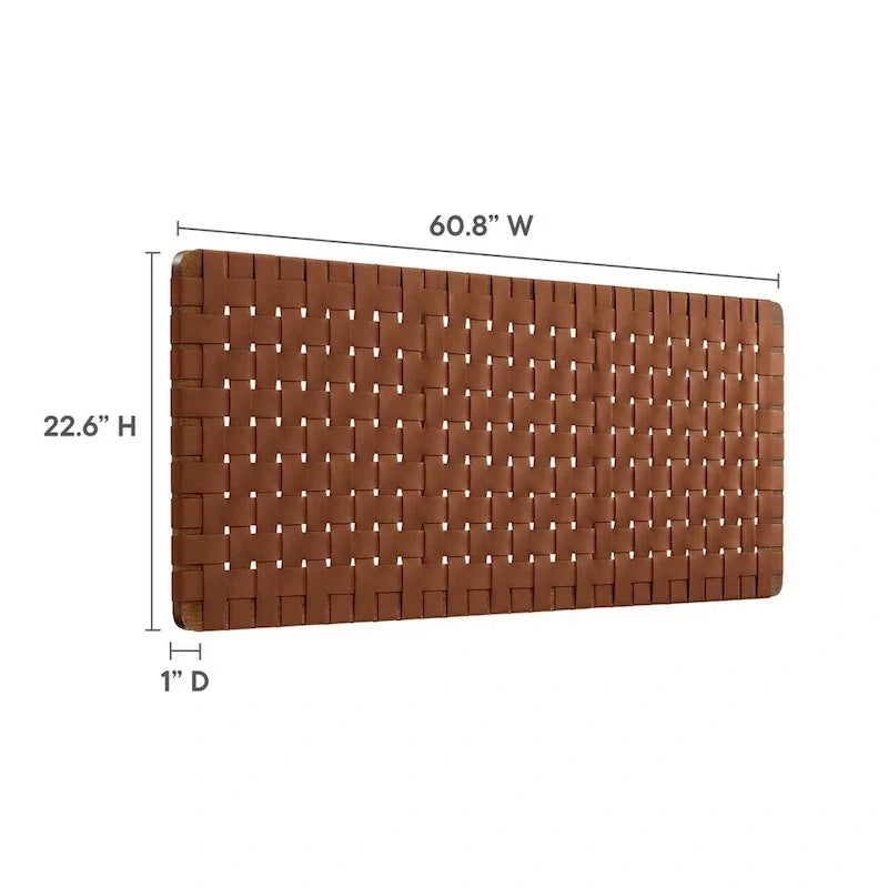 Tête de lit murale tissée en cuir végan Spartan double/grand lit/très grand lit