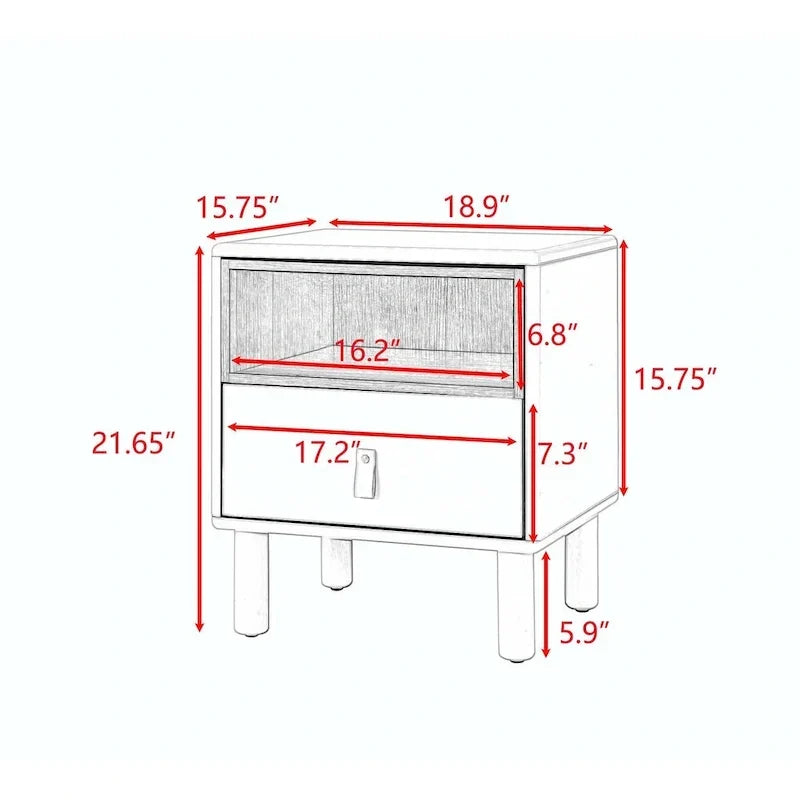 Table de chevet de style moderne avec tiroir
