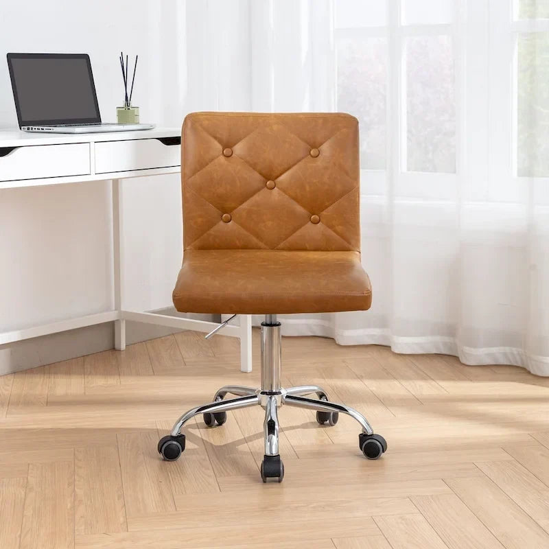 Javlergo Chaise de bureau sans accoudoirs, en cuir PU, hauteur réglable, pivotante à 360° pour le télétravail ou le bureau