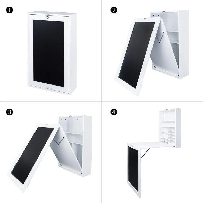 Utopia Alley – Meuble mural de bureau pliable avec tableau, blanc