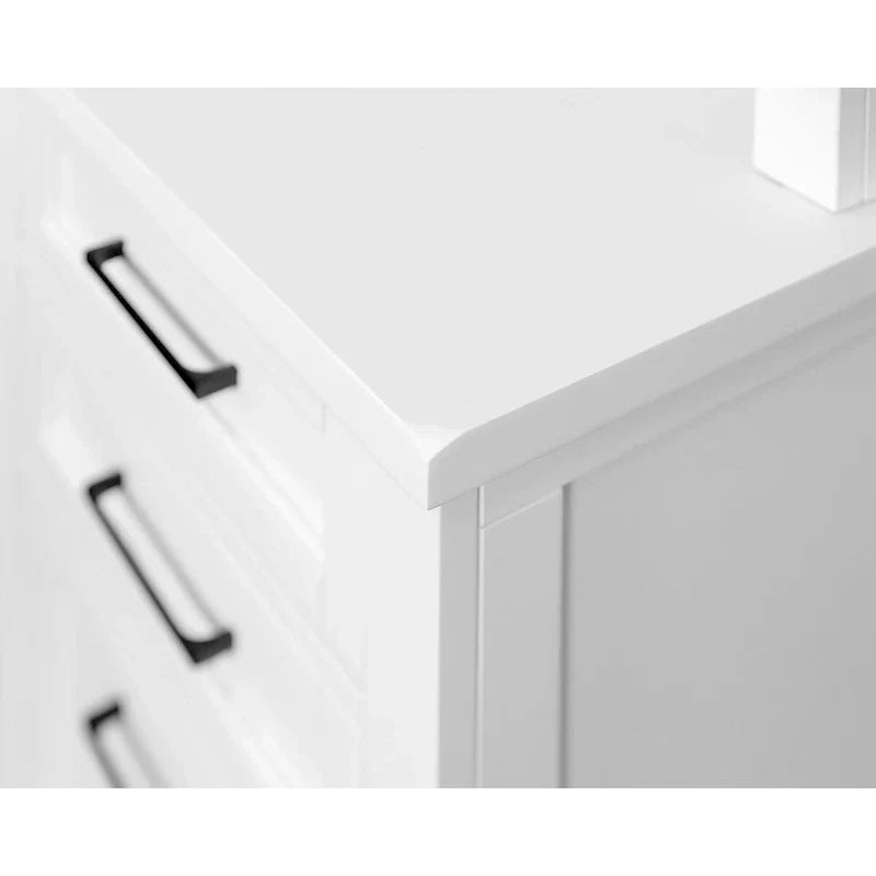 Vaisselier moderne en bois avec portes et bureau, vaisselier de rangement et crédence, rangement de bureau, entièrement assemblé, blanc