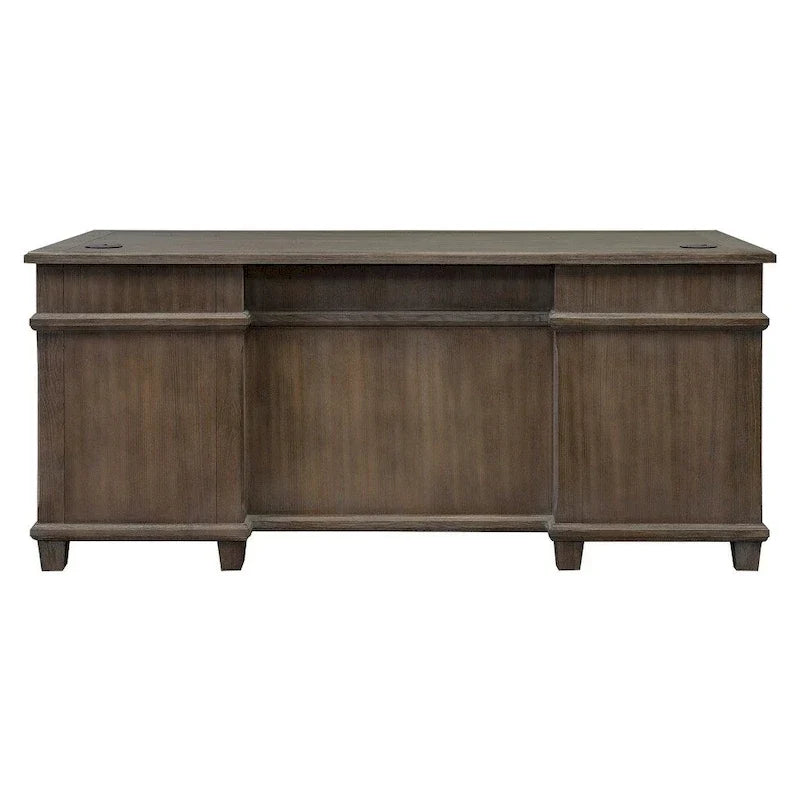 Bureau de direction à double piédestal Carson Wood, Table d'écriture, Bureau, Gris