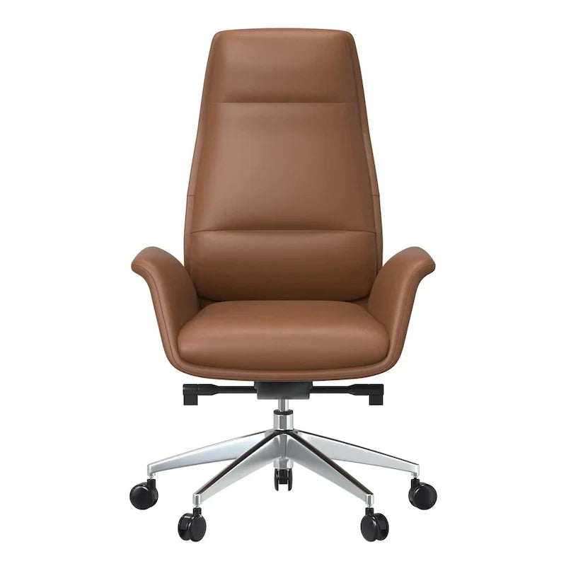 Fauteuil de bureau en cuir à dossier haut Summit avec fonctions pivotantes et inclinables