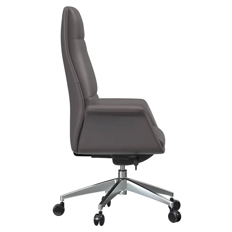 Fauteuil de bureau en cuir à dossier haut Summit avec fonctions pivotantes et inclinables