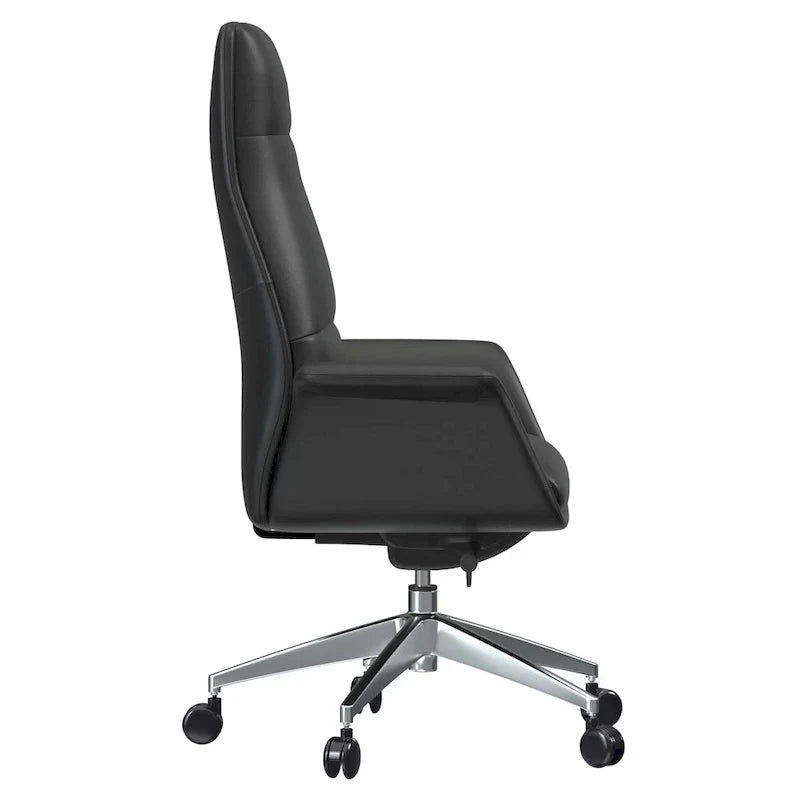 Fauteuil de bureau en cuir à dossier haut Summit avec fonctions pivotantes et inclinables
