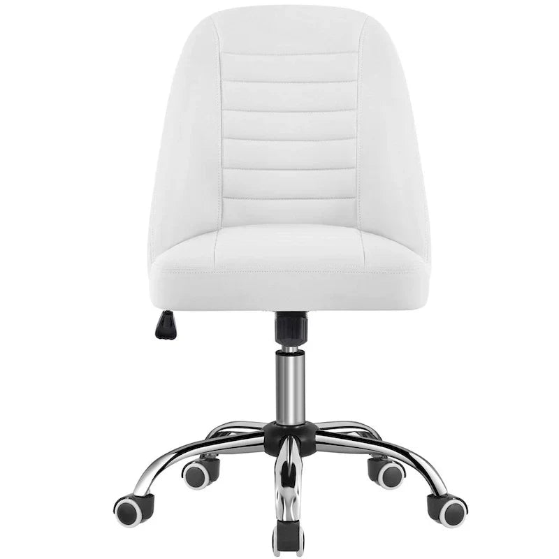 Chaise de bureau mi-dossier en similicuir Yaheetech, fauteuil de bureau moderne capitonné sans accoudoirs - N/A