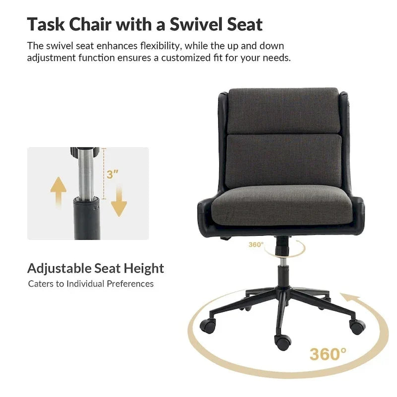 Fauteuil de bureau moderne pivotant et inclinable Siegfried avec revêtement souple amovible par HULALA HOME