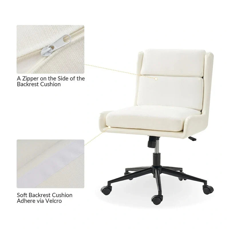 Fauteuil de bureau moderne pivotant et inclinable Siegfried avec revêtement souple amovible par HULALA HOME
