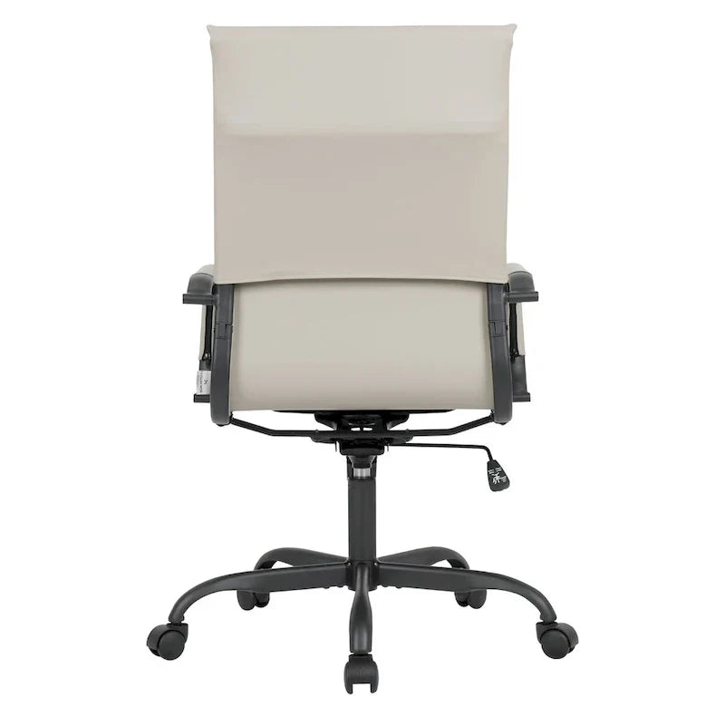 Chaise de bureau pivotante à dossier haut réglable en cuir côtelé Harris avec cadre en métal noir pour la maison, la salle de conférence ou le bureau
