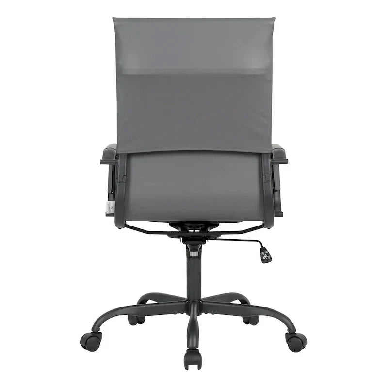 Chaise de bureau pivotante à dossier haut réglable en cuir côtelé Harris avec cadre en métal noir pour la maison, la salle de conférence ou le bureau