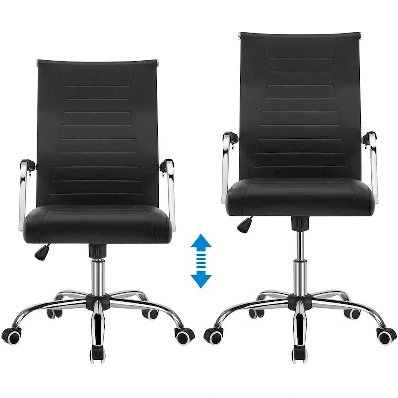 Chaise de bureau Yaheetech moderne en similicuir avec base en métal - N/A
