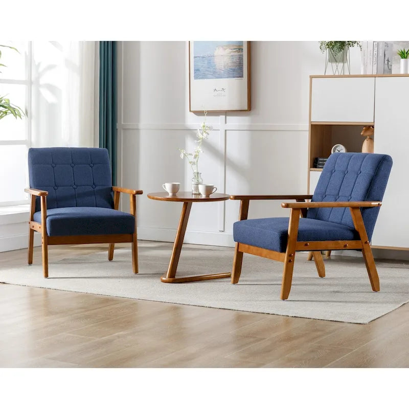 Ensemble de 2 Fauteuils d'Appoint avec Table d'appoint Fauteuil pour Salon Chambre Bureau - 78cm(H) * 64.5cm(L) * 71cm(P)