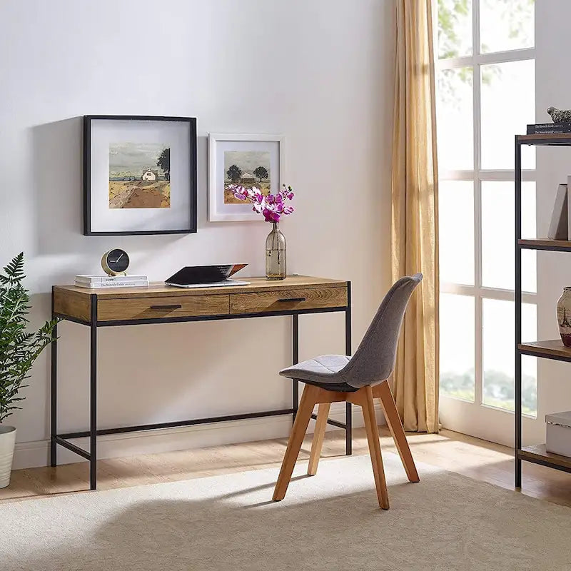 Caffoz Home Office, bureau à 2 tiroirs