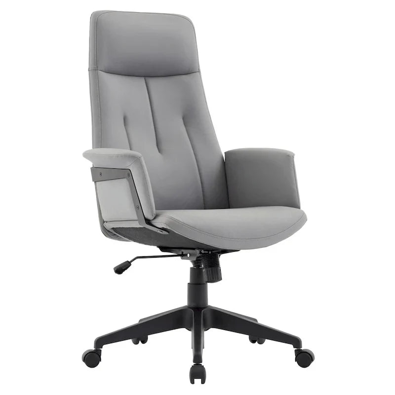 Chaise de bureau en cuir, pivotante et réglable en hauteur, avec support lombaire, Collection Inifini