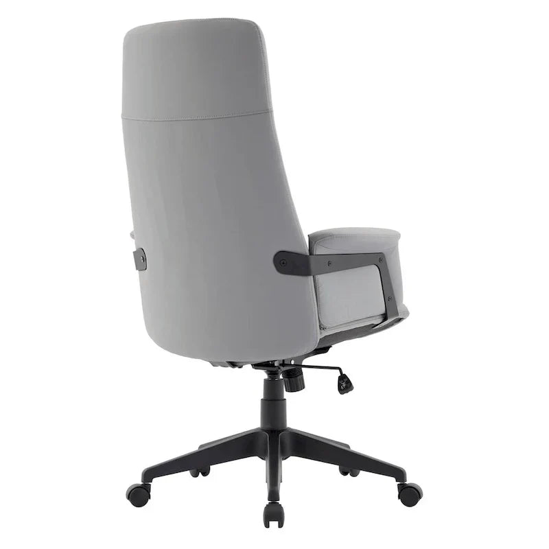 Chaise de bureau en cuir, pivotante et réglable en hauteur, avec support lombaire, Collection Inifini