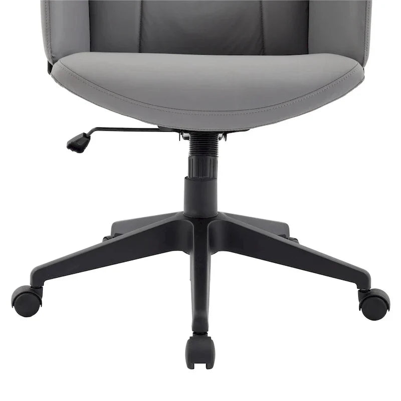 Chaise de bureau en cuir, pivotante et réglable en hauteur, avec support lombaire, Collection Inifini